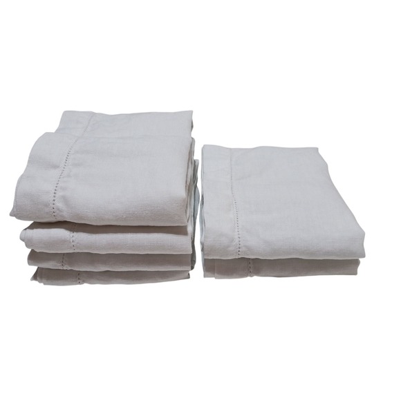 Pottery Barn 100% Linen Napkins White 20x20 Set of 6 Elegant Everyday Classic - Picture 3 of 7